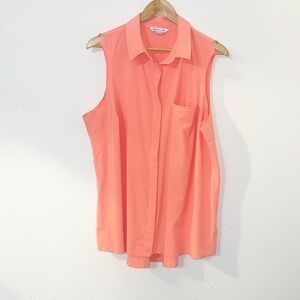 Athleta peach urbanite II hidden button front women’s tank top